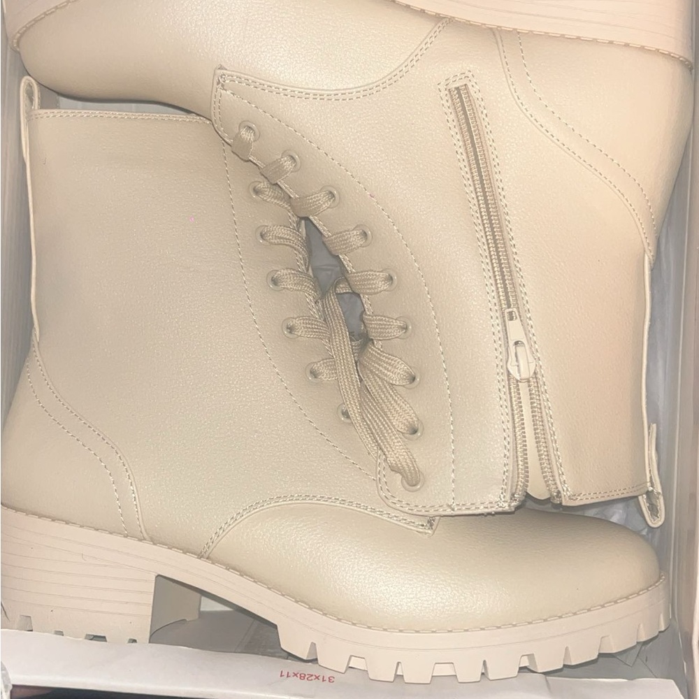 Women's Cream Ankle Boots